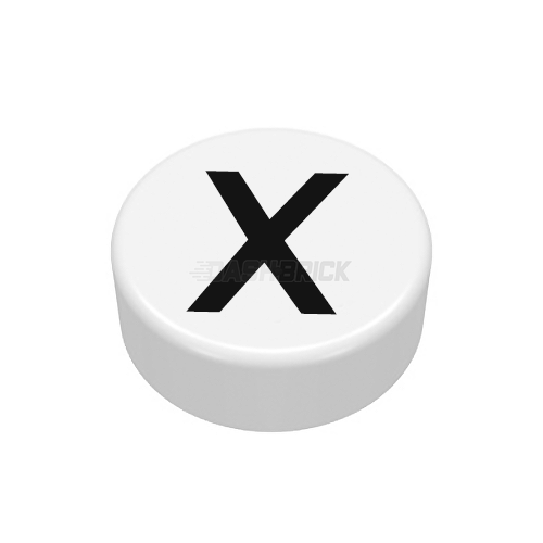 LEGO Minifigure Accessory - Tile, The Letter "X", Type/Lettering, White Tile [98138pb233]
