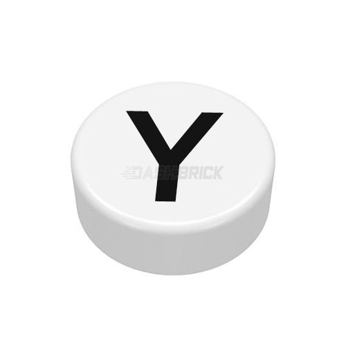 LEGO Minifigure Accessory - Tile, The Letter "Y", Type/Lettering, White Tile [98138pb234]