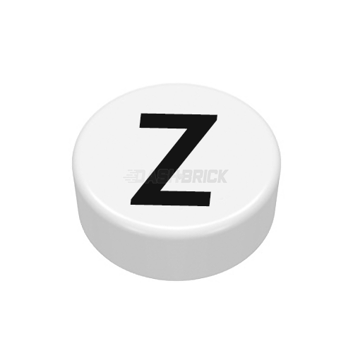LEGO Minifigure Accessory - Tile, The Letter "Z", Type/Lettering, White Tile [98138pb235]