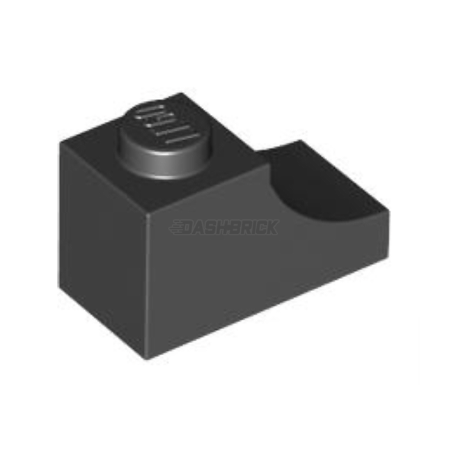 LEGO Brick, Arch 1 x 2 Inverted, Outside Half Arch, Black [78666]