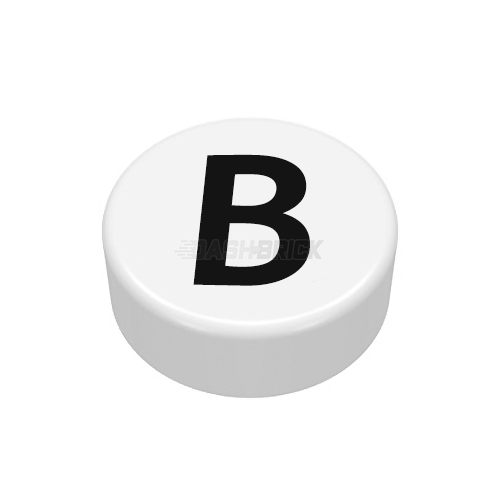 LEGO Minifigure Accessory - Tile, The Letter "B", Type/Lettering, White Tile [98138pb212]