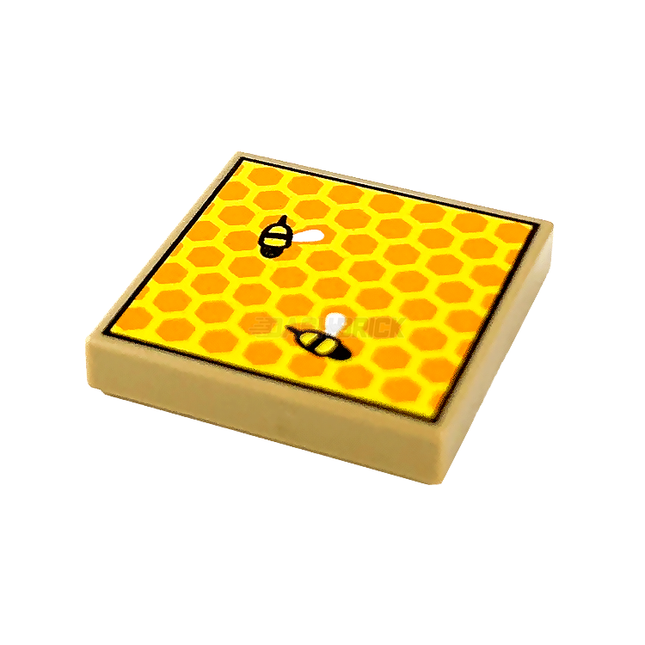 LEGO Minifigure Accessory - Beehive, Bees Patern (2 x 2 Tile) [3068bpb1489]
