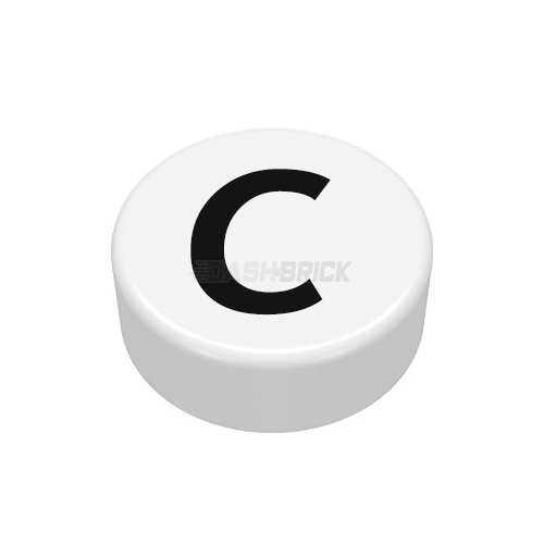 LEGO Minifigure Accessory - Tile, The Letter "C", Type/Lettering, White Tile [98138pb213]