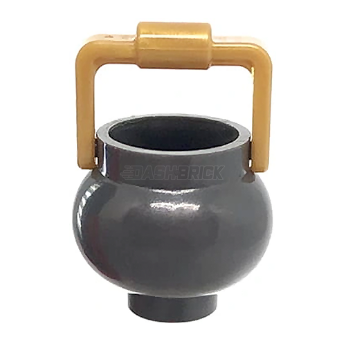 LEGO Minifigure Accessory - Pot/Caldron with Handle, Dark Pearl Grey [98374]