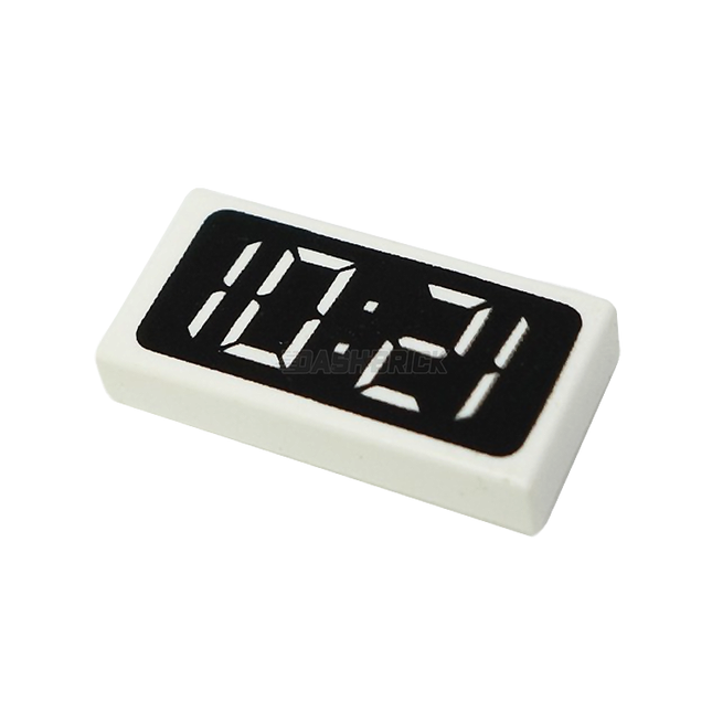 LEGO Minifigure Accessory - Tile, Clock Digital Pattern - '12:01' or '10:21' [3069px5]