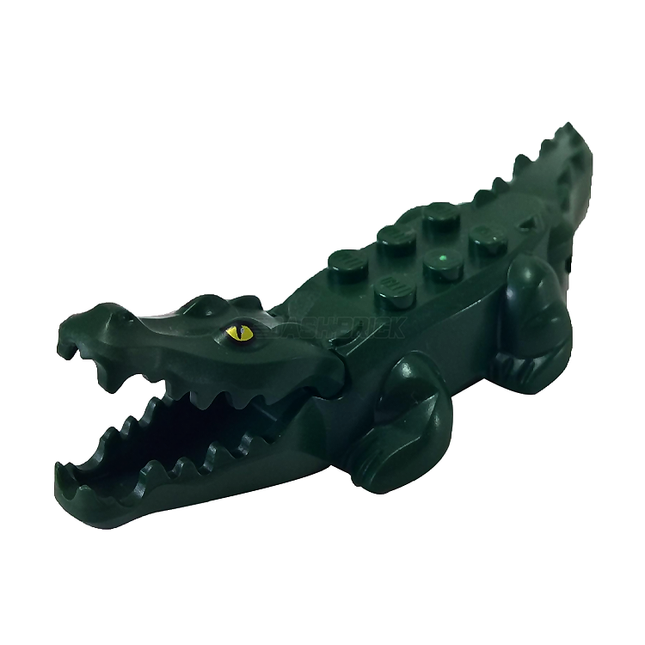 LEGO Crocodile/Alligator, 20 Teeth, Dark Green [18904c01pb01]