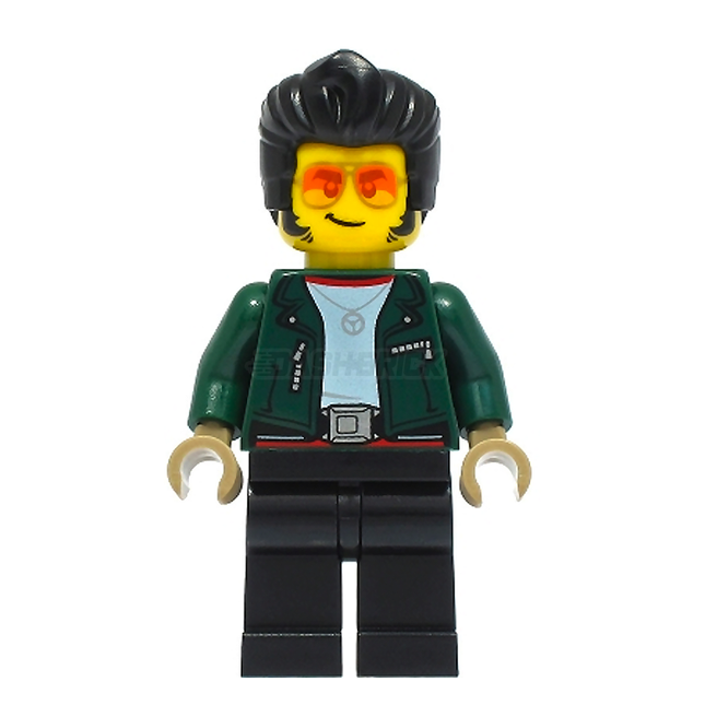 LEGO Minifigure - "Tread Octane", Green Jacket, Red Glasses [CITY]