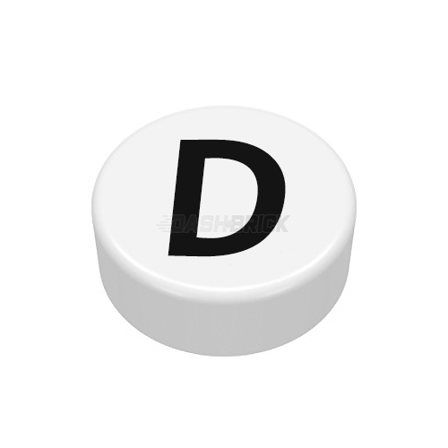 LEGO Minifigure Accessory - Tile, The Letter "D", Type/Lettering, White Tile [98138pb214]