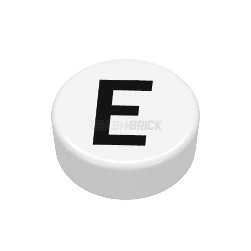 LEGO Minifigure Accessory - Tile, The Letter "E", Type/Lettering, White Tile [98138pb215]