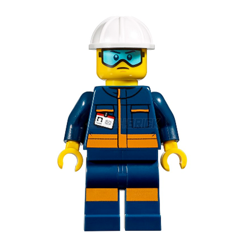 LEGO Minifigure - Ground Crew Technician - Male, Jumpsuit, Helmet (2019) [CITY]