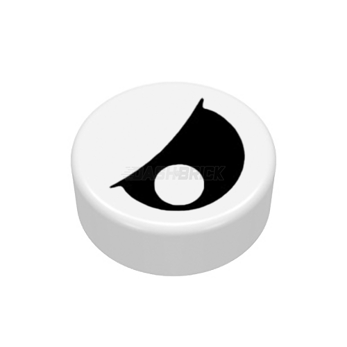 LEGO Tile, Round 1 x 1, Eye, Partially Closed, Off-Center Pupil [98138pb027]