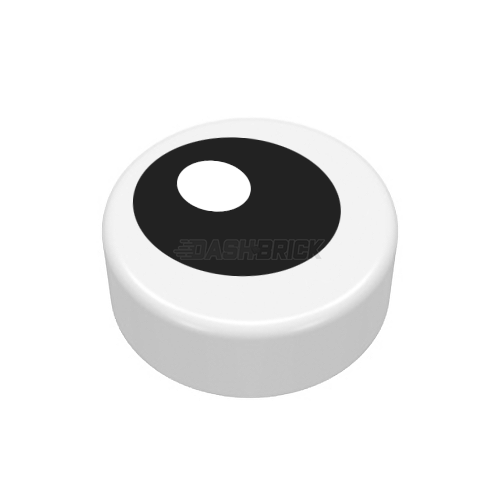 LEGO Tile - Round 1 x 1 with Black Eye with Pupil [98138pb007]