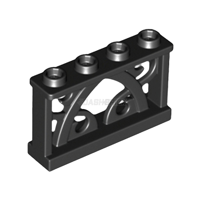 LEGO Fence 1 x 4 x 2 Ornamental, 4 Studs, Black [19121] 6138726