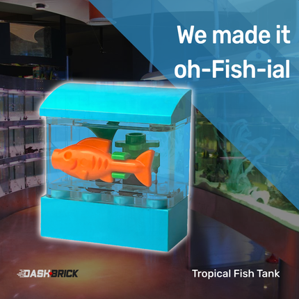 LEGO "Tropical Fish Tank" - Orange Fish, Dark Turquoise [MiniMOC]