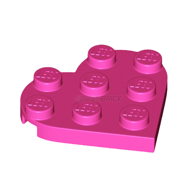 LEGO Plate 3 x 3, Love Heart, Dark Pink [39613]