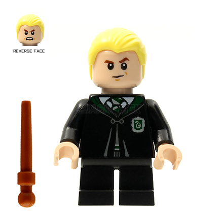 LEGO Minifigure - Draco Malfoy, Black Torso Slytherin Robe, Black Short Legs (2020) [HARRY POTTER]