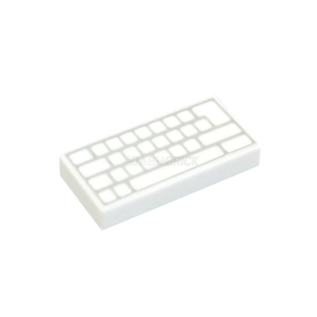 LEGO Minifigure Accessory - Tile, Computer Keyboard, White [3069bpb0856]