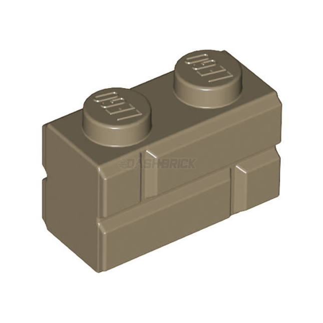 LEGO Brick, Modified 1 x 2, Masonry Profile, Dark Tan [98283] 4646577