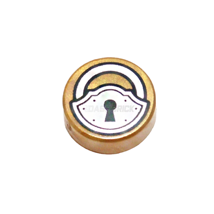 LEGO Padlock, Tile, Round 1 x 1, Pearl Gold [98138pb012]