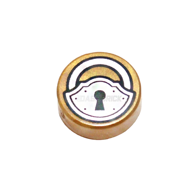 LEGO Padlock, Tile, Round 1 x 1, Pearl Gold [98138pb012]
