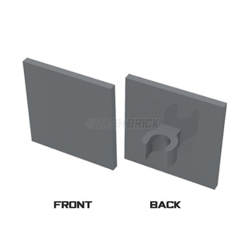 LEGO Road Sign 2 x 2 Square with Open O Clip, Dark Grey [15210]
