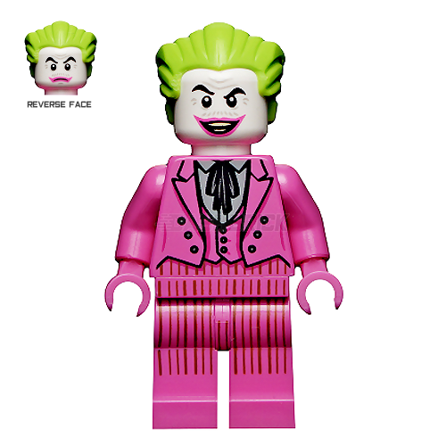 LEGO Minifigure - The Joker, Dark Pink Suit, Grin/Closed Mouth (2021) [DC COMICS]