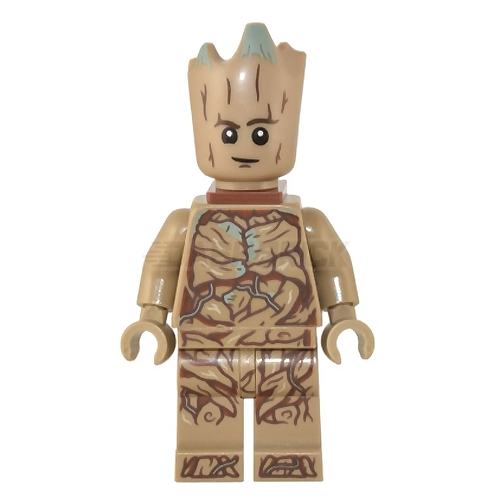 LEGO Minifigure - Groot, Teen Groot, Dark Tan with Neck Bracket (2022) [MARVEL]