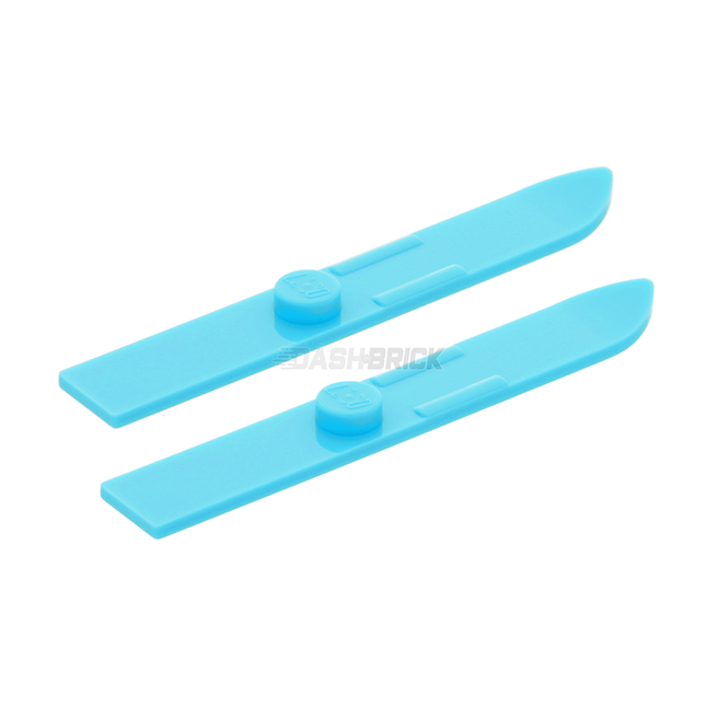 LEGO Minifigure Accessory - Skis 6L, (47mm Long), Footgear, Set of 2, Medium Azure [11253]