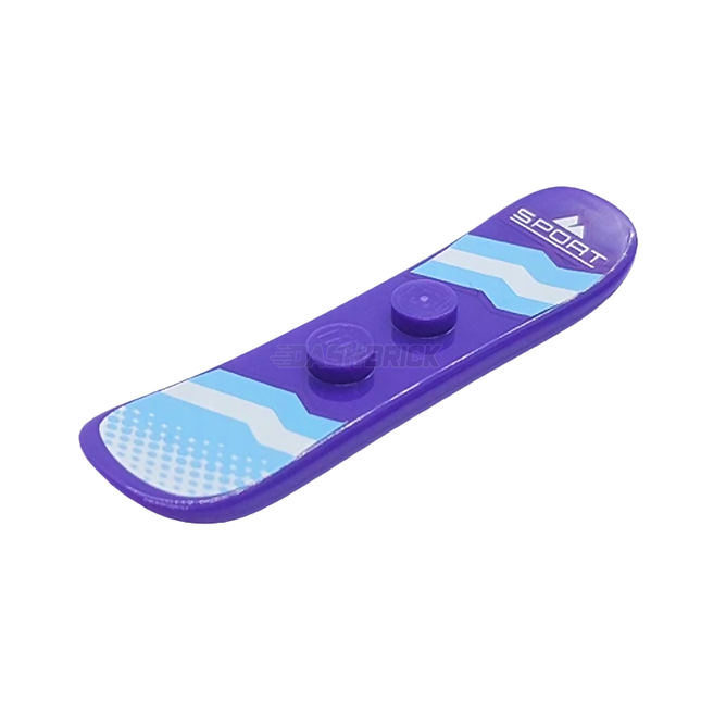 LEGO Minifigure Accessory - Snowboard with Decal, Small, Dark Purple [18746pb007]