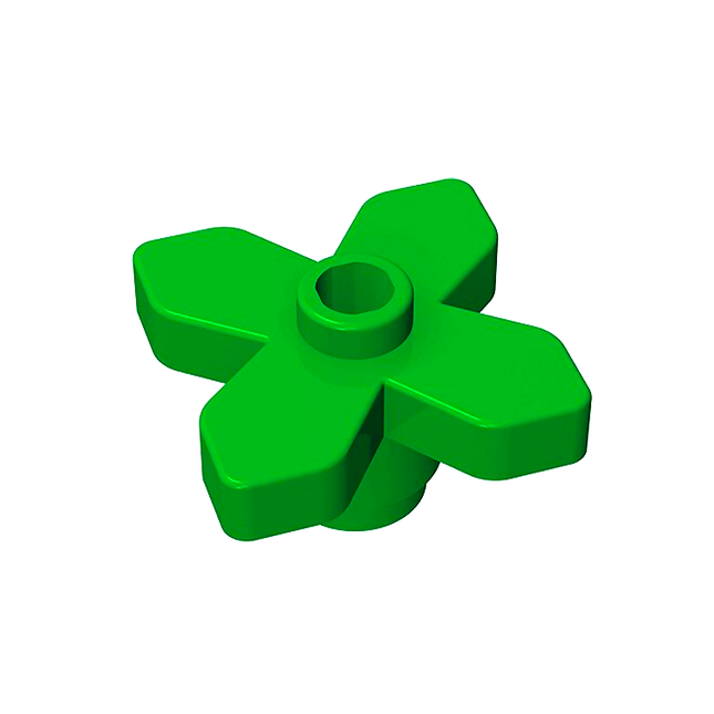 LEGO Plant Flower Stem 2 x 2 Leaves, Angular, Bright Green [4727]