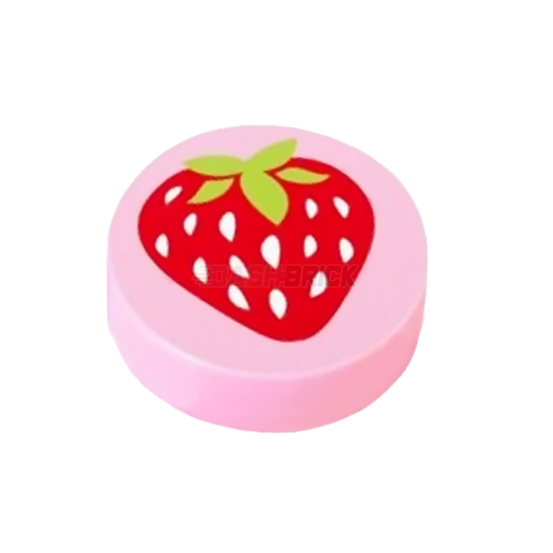 LEGO Minifigure Food - Strawberry (1 x 1 Round Tile) [98138pb015]