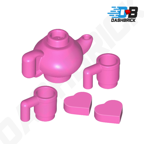 LEGO Minifigure Accessory - Teapot/Teacup Set, Dark Pink