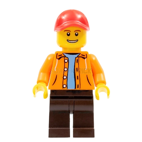 LEGO Minifigure - Ferris Wheel Operator, Male, Jacket, Red Cap (2015) [CITY]