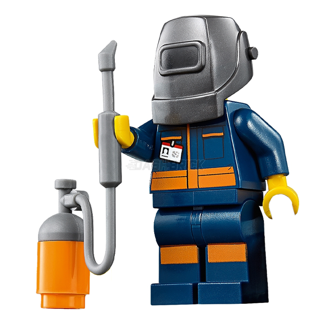 LEGO Minifigure - Mechanical Engineer, Welder, Welding Mask (2019) [CITY]